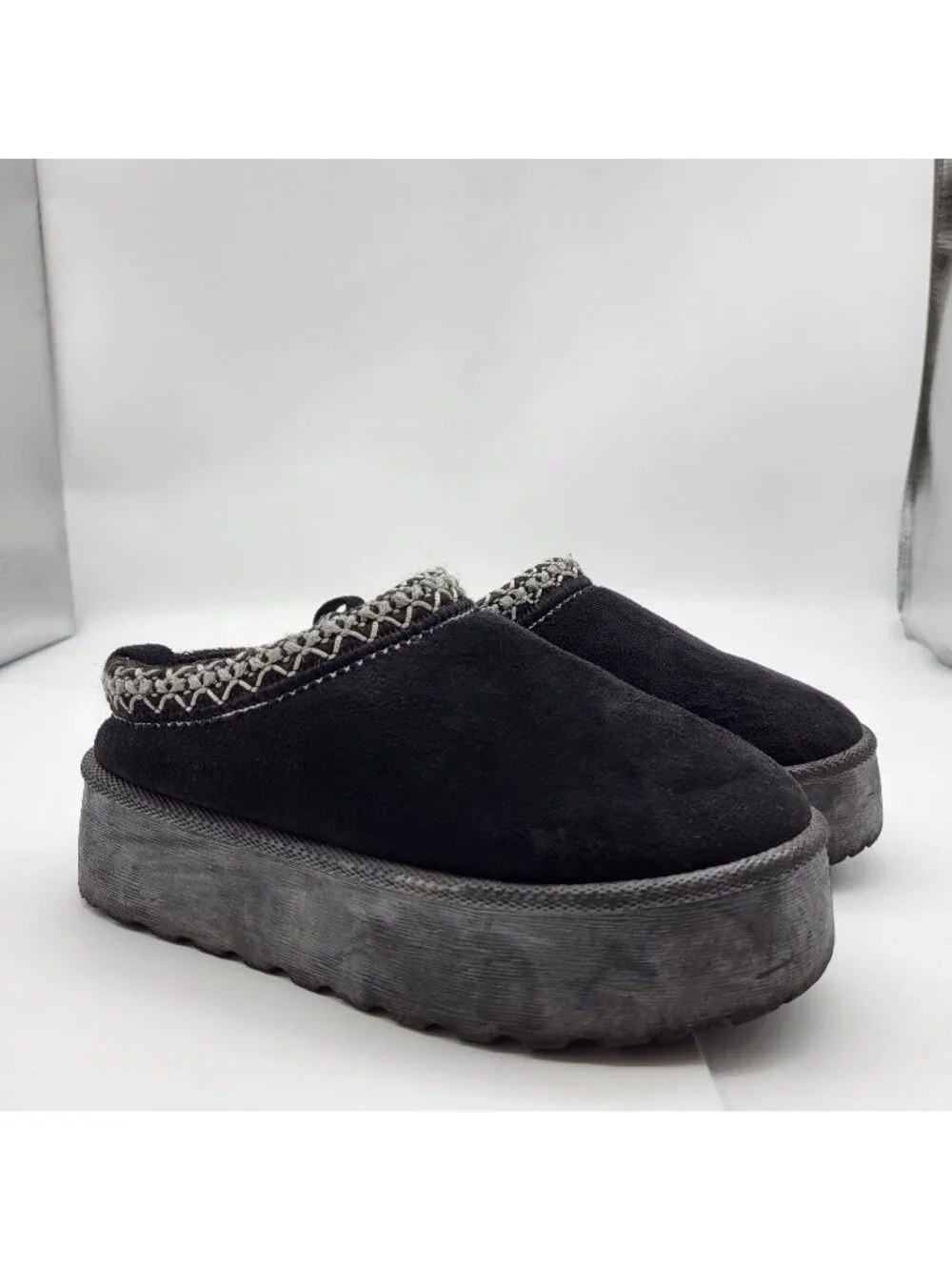 Olivia & Kate Stormy Platform Slippers Clogs Shoes Black Girls SZ 12